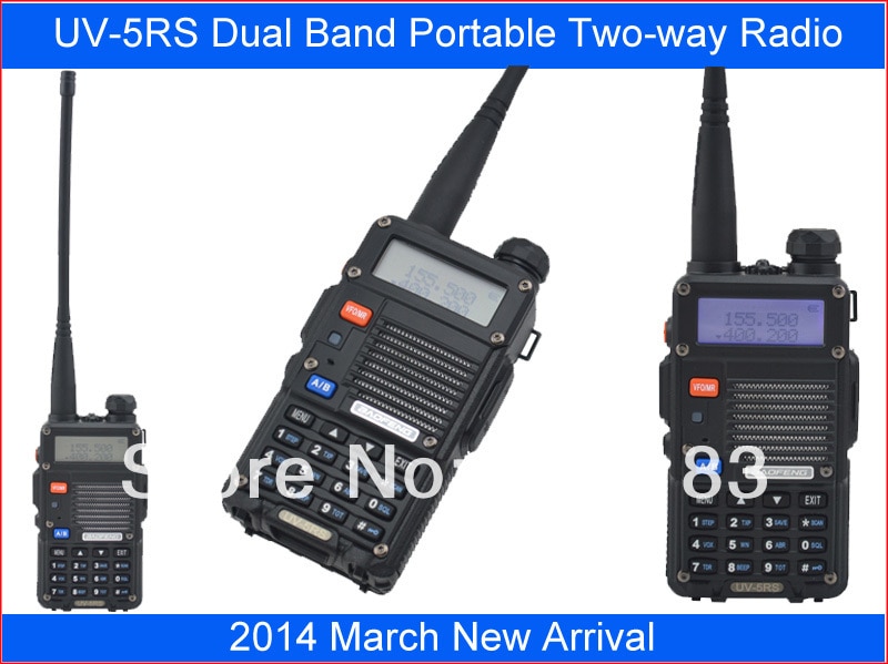 2014 new baofeng UV-5RS 136-174 mhz & UHF400-520MHz   5 w/1 w 128ch fm 65-108 mhz  ̾ ޴  